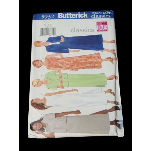 Vtg Butterick 5932 Pattern Classics 8-10-12 Womens Pullover Dress Jacket Uncut - Picture 5 of 5